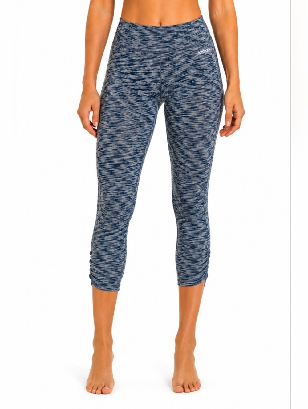 JOCKEY Navy Blue Seam-free Space-Dyed Capri Leggings - SIZE Large NWT
